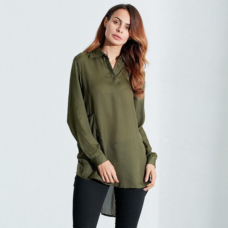 Zanzea Blusas Femininas 2018 Sexy Women See Through Chiffon Shirts Long Sleeve Pocket Casual Blouse Tops Plus Size XS-6XL aeProduct.getSubject()