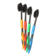 4PCS Двухместный Ultra Soft Зубная щетка Bamboo уголь Нано кисти Уход за полостью рта