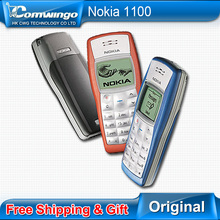 Free shipping Original Nokia 1100 Unlocked nokia 1100 GSM mobile phone Support Russian Hebrew Spanish