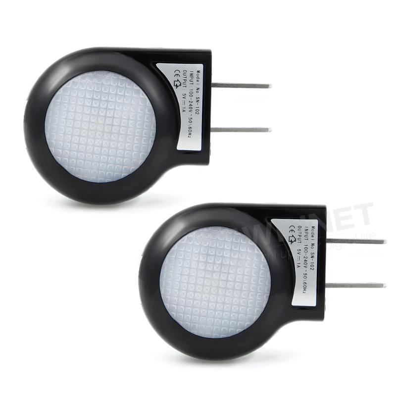 CroLED 2X Intelligent LED USB Multifunction Night Light 0.7W for Home Baby Indoor Black