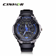 Synoke soñando 67316 impermeable reloj deportivo w / Back Light negro + azul