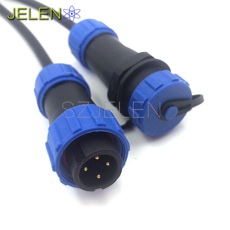 Waterproof Aviation Connector(4pins),Cable Connector+In-line cable connector,Plug and socket,IP68,Car waterproof connector