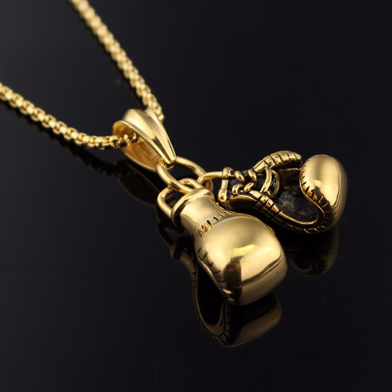 2020 Wholesale 2016 Gold/Silver/Black Lovely Mini Boxing Glove Necklace