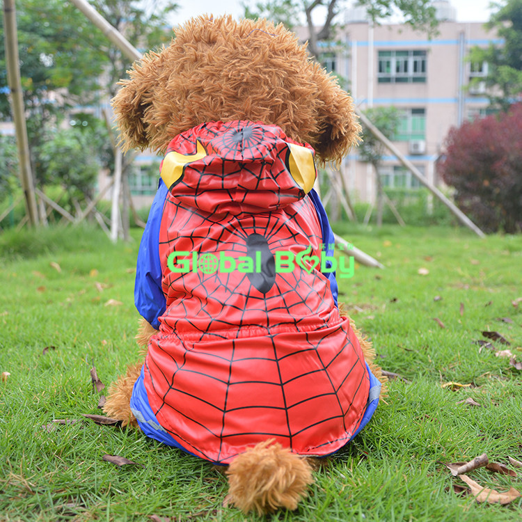 New Fashion and Ventilated Red Spider Man Styles Pet Dog Large Raincoat S 5XL