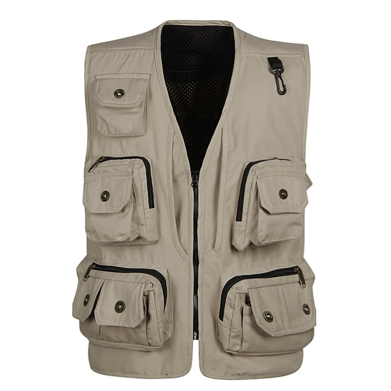 Fashion Vests For Men Wholesale Men&#39;s Multi pocket Photography Vest Men Casual Reporter Director ...