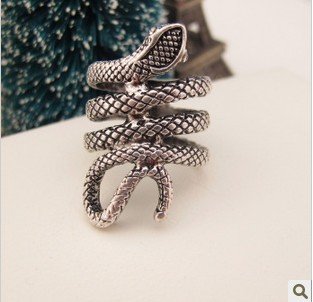  RS069 Personality fashion silver punk gothic snake ring TA rings wholesale charms9A