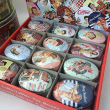 Home decor accessories Europe style oval tin storage boxes classical Hepburn candy gift boxes for kids christmas decor