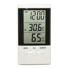 Lcd interior exterior Digital termómetro higrómetro temperatura humedad medidor reloj
