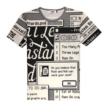 New Creativity 3D Print T-shirt Cosplay Computer Program Cotton Unisex Tee Shirts Casual Homme Loose Tops