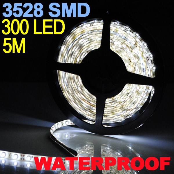 Big Promotion 5M 300 LED 3528 SMD Pure White 60led m Waterproof Flexible Strip Lights DC12V