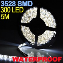Big Promotion 5M 300 LED 3528 SMD Pure White 60led/m Waterproof Flexible Strip Lights DC12V