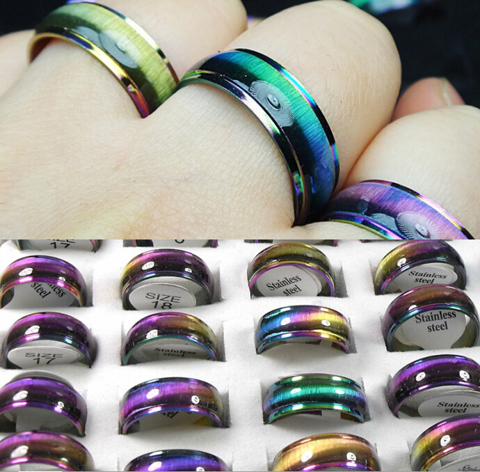 20pcs Men Women Cat Eye Stainless Steel Ring Wholesale Fashion Jewelry Lots
