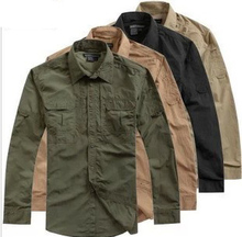 Men’s Clothes Tactical Casual Quick Drying Clothing Long Sleeve Shirts Outdoor Camping Anti-UV Breathable Combat Military Shirt