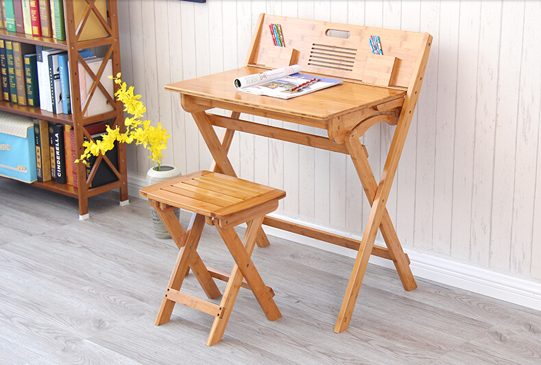 Bamboo Computer Desk Folding Table Bamboo Furniture Children Study 