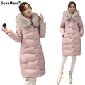 New Fashion Women Down Coat Jacket Medium Length Woman Down Parka with a Rabbit Fur Winter