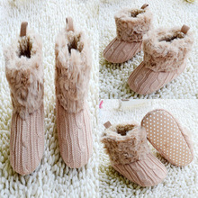 Infant Baby Toddler Crochet Knit Fleece Boots Warm Knit Bootee Crib Shoes Socks
