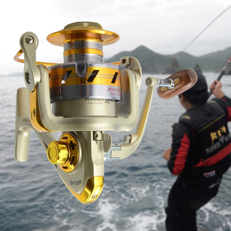 Superior Ratio 5.5:1 Aluminum Spool Spinning Reel 10BB EF1000-7000 Series Fishing Reels Fishing Tools