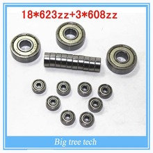 Kossel Legacy Bearings Kit – (18) 623ZZ bearing with (3) 608ZZ bearing for the liner ball bearing- DIY 3D Printer Parts