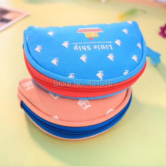 2014 New Korea Style Canvas Oval Cute Happy Family Purse / Coin Bag