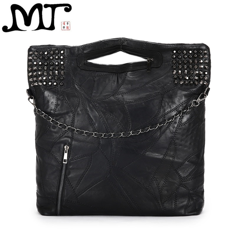 Fashion rivet women handbags large 100% sheepskin Women's Shoulder bag chain messenger bag big Shopping bags lady Totes bolsas