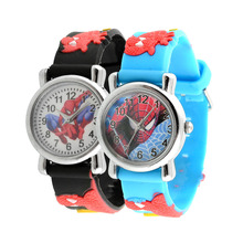 Hot Fashion Rubber Blue Cartoon Child Boys Kid Chilren Analog Quartz Sports Spider Man Wrist Watch Gifts