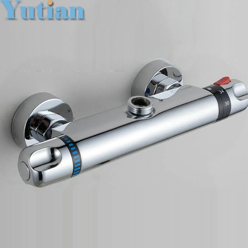 Free Shipping Wall Mounted Two Handle Thermostatic Shower Faucet Thermostatic Mixer , Shower Taps Chrome Finish,YT-5301