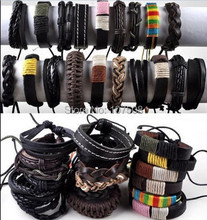 12X Wholesale Jewelry Lots Mixed Braid Leather Cord Men Women Bracelet Wristband