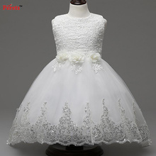 Perets girls summer dress party dresses 2016 sleeveless lace children princess dress flower girls dresses for party and wedding
