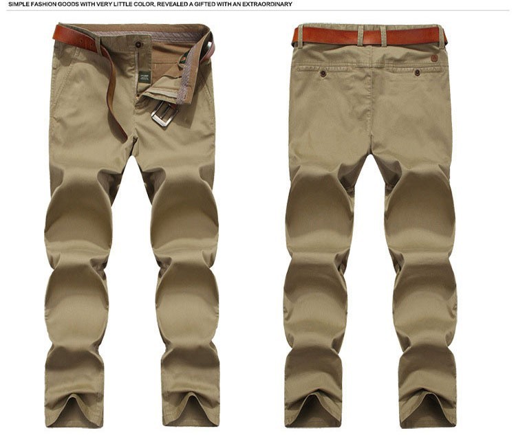4 Colors 30-42 100% Cotton Fashion Joggers Men Casual Long Pants Men\'s Clothing Black Khaki Pants Trousers Autumn Summer Brand (1)