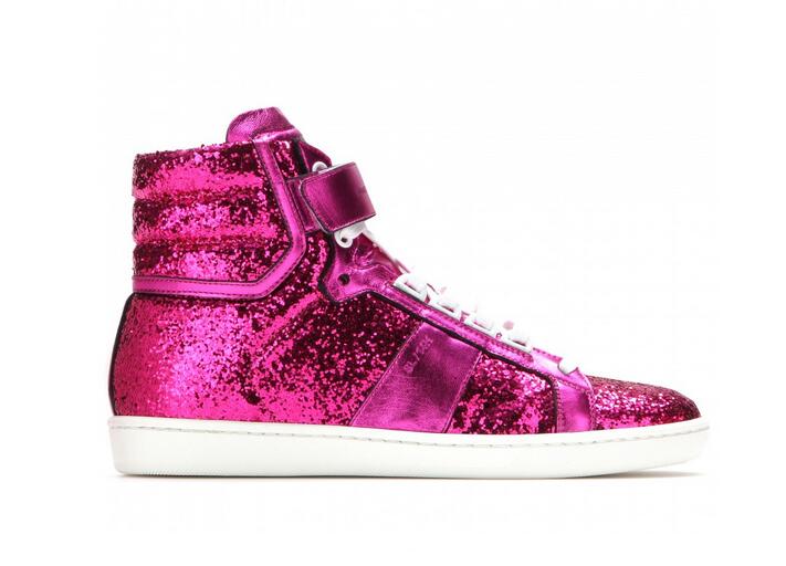 2016 High Quality Saint Newest Women Luxury Glitter Casual Shoes Women Brand Designer Sequined Lace Up High Top For Woman Shoes