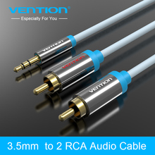 Конвенция 3,5 мм до 2 RCA аудио кабель 2 м