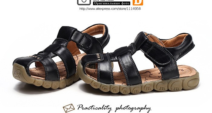 New 2015 Summer Kids Sandals Boys Genuine Leather Sandals Shoes Footwear Children Shoes Sandels Size21-36 Cow Sandalia Infantil free shipping (4)