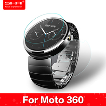 SIKAI The First Exclusive 0.2mm 2.5D HD Tempered Glass Screen Protector For Motorola Moto 360 Smart Watch+Exquisite Packaging