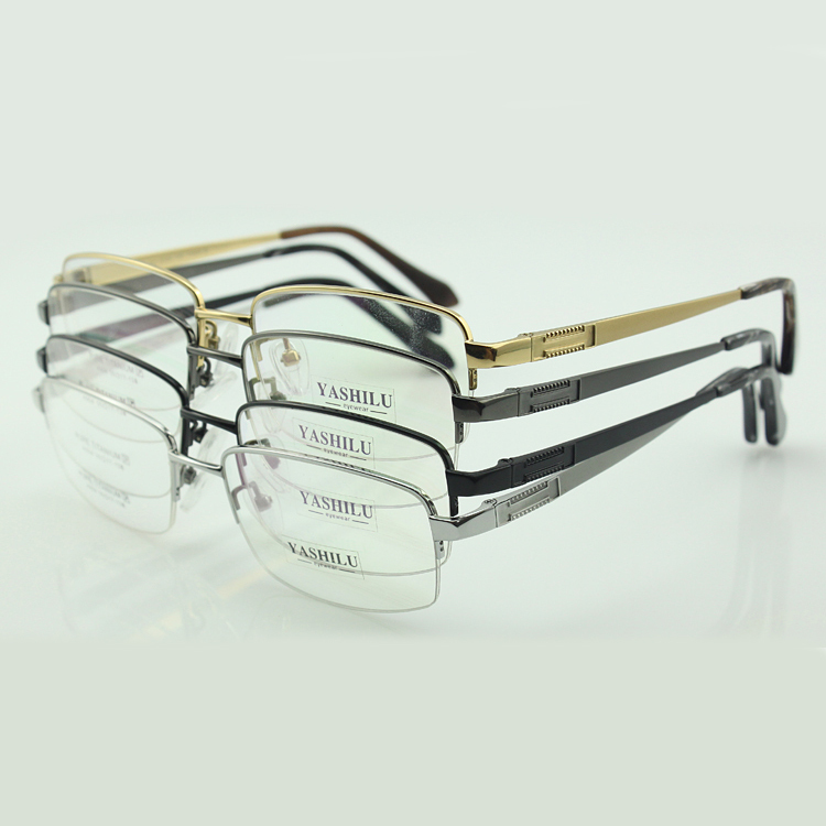 Titanium glasses light frame prescription eyeglasses male optical eyewear big face air nose pads 004