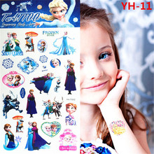 Froze Elsa Anna Temporary Tattoo Stickers Kids Waterproof Princess Stickers Tatoo For Children prince FREE SHIPPING