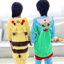 Children cartoon pajamas Pikachu long sleeve baby girls boys clothes yellow warm nightgown pyjamas cute kids pijamas infantil
