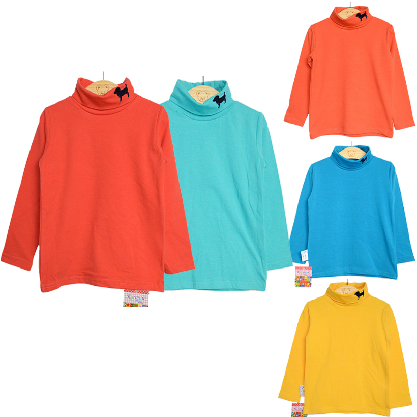 Autumn Children T-shirt  girls boys Tees Little Dog Turtleneck Long sleeve shirts  Kids Tops Clothing Lycra Cotton Top Quality