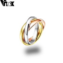 High quality 3 Color Anel 18K Gold Plated Brand Rings For Women Elegant Party Wedding Rings