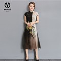 Vestido Women Silk Long Dress Printed New Design Flower Graceful Silk Dress For Ladies High end