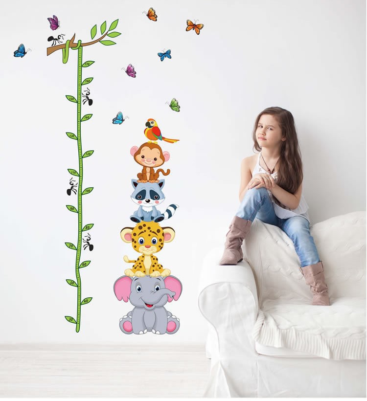 lucu hewan harimau tumpukan up mengukur ketinggian stiker dinding decal anak anak perekat vinyl lucu hewan harimau tumpukan up mengukur ketinggian stiker dinding decal anak anak perekat vinyl