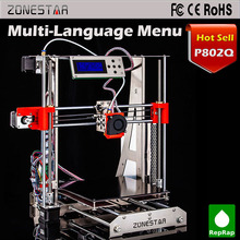 full Metal Reprap Prusa i3 3d Printer DIY kit Stainless Steel Easy Installation 2 Roll Filament 8GB SD card LCD free shipping