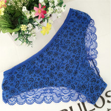 2016 Fashion Women Underwear Sexy Lace Panties Floral Print Briefs Tansparent Panties Women Lingeries 453
