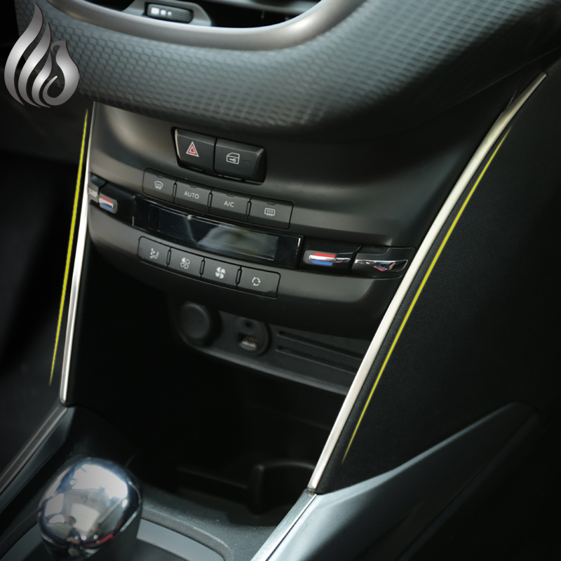 High quality Peugeot 2008 2014 control center stainless steel cladding side sequins for Peugeot accessories