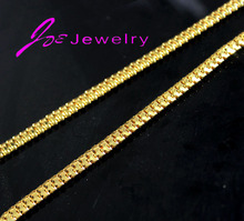 18K Real Gold Necklace 18K gold chain for Men fine jewelry New Trendy 2 Colors 7mm