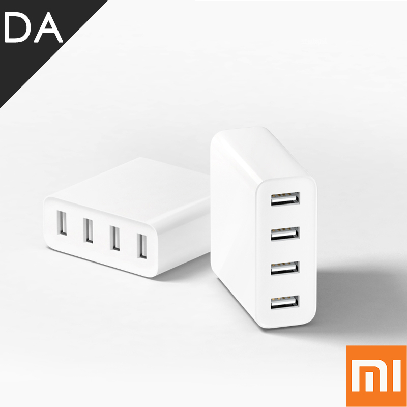 Original Xiaomi Mi USB Charger 4 Ports 5V 2.4A 35W Output Universal Quick Charger Charging Hub 4 Slots Auto Detect Technology