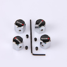 2015 Hot 4Pcs Anti Theft Car Wheel Tire Valve Stem Air Caps For NISMO silver free shipping