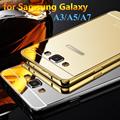 Phone Case For Samsung Galaxy A3 A5 A7 Plating Aluminum Frame Mirror Back Cover Luxury Metal