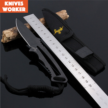De calidad superior hoja fija herramientas exterior con Nylon supervivencia que acampa cuchillos cuchillo recto de la herramienta