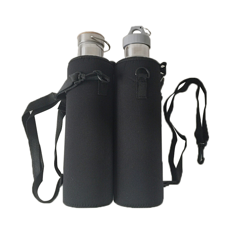 Multicolor Water Bottle Insulated Cover Holder Carrier Bag Shoulder Strap AL