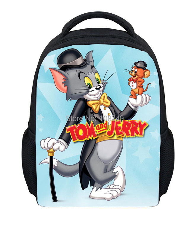 2015 New Fashion 12 Inch Kids Cartoon Tom And Jerry Backpacks Children School Bags Child Mochila Bolsa Infantil Wholesale